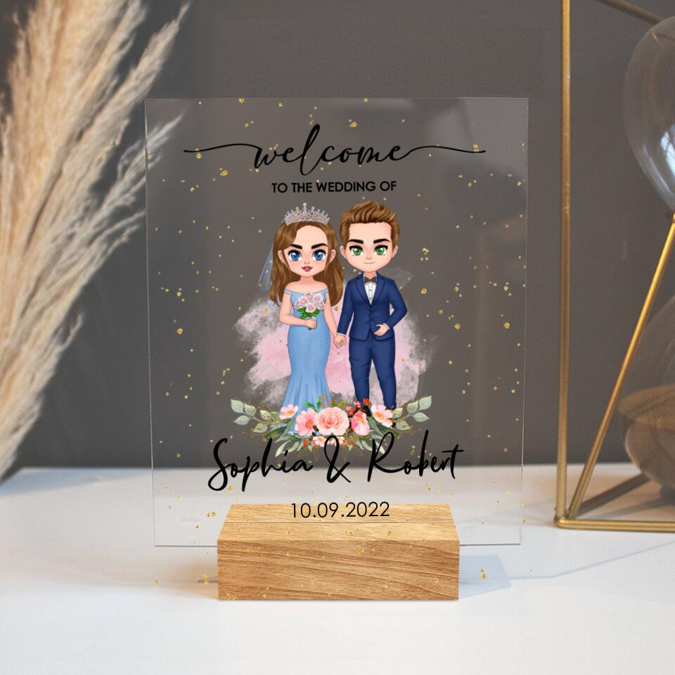 Personalized Decor Gift Wedding Welcome Acrylic Plaque - Gift Idea For Wedding Anniversary/For Her/For Him