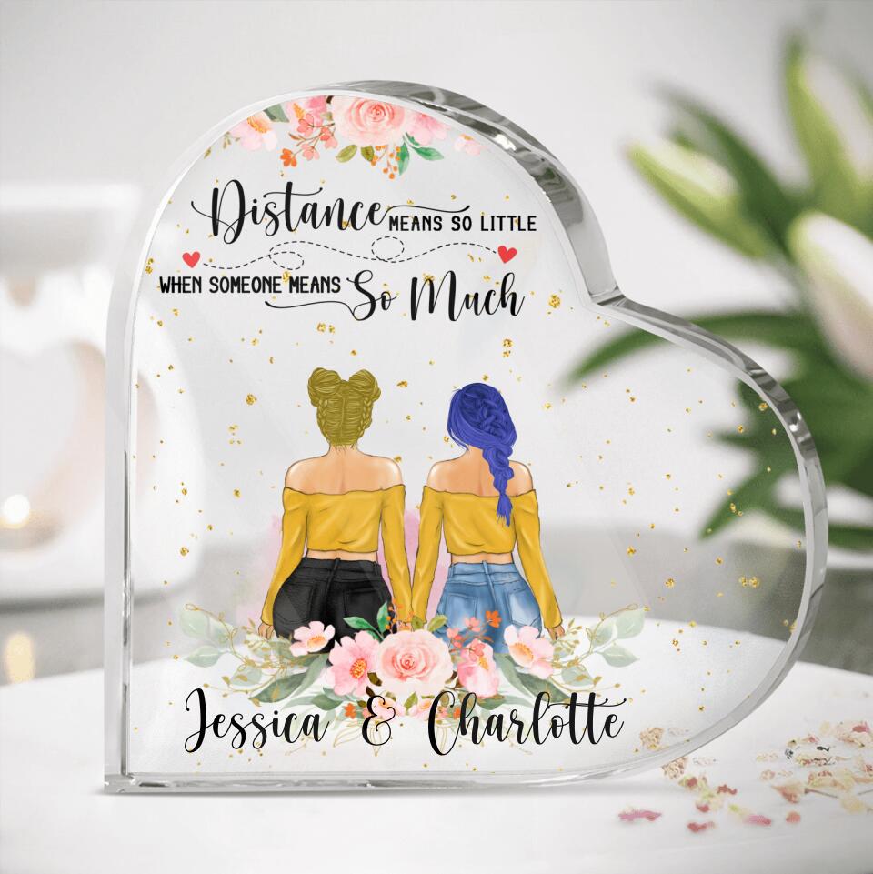 Personalized Besties Crystal Heart - Best Idea For Best Friends - Distance Means So Little When Someone Means So Much