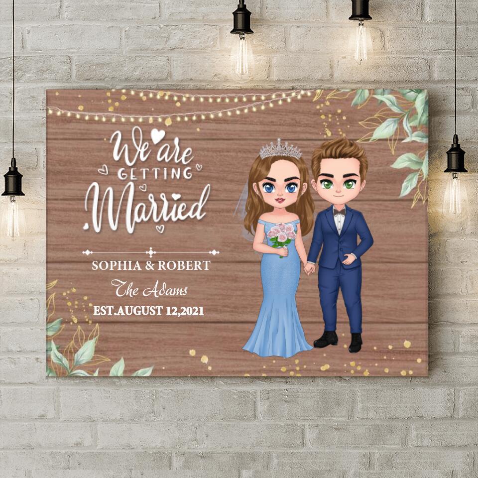 Personalized Chibi Couple Wedding Canvas - Gift Idea For Wedding/Anniversary Gift - We Are Getting Married