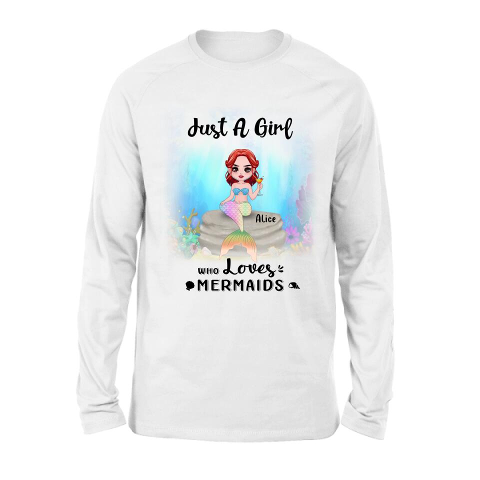 Personalized Mermaid Friends Shirt - Gift Idea For Mermaid Lover - Just A Girl Who Loves Mermaids