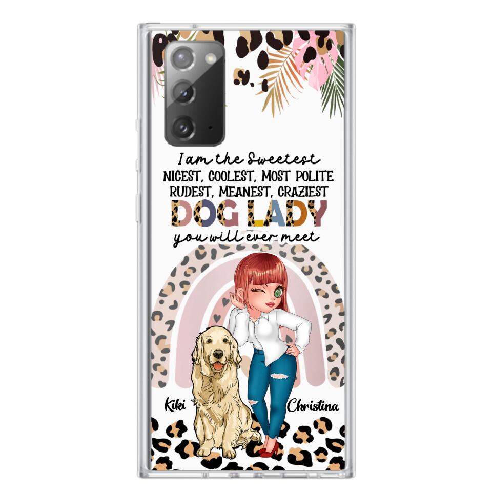 Custom Personalized Dog Mom Chibi Phone Case- Up to 4 Dogs - Gift For Dog Lover - I Am The Craziest Dog Mom - Case For iPhone & Samsung