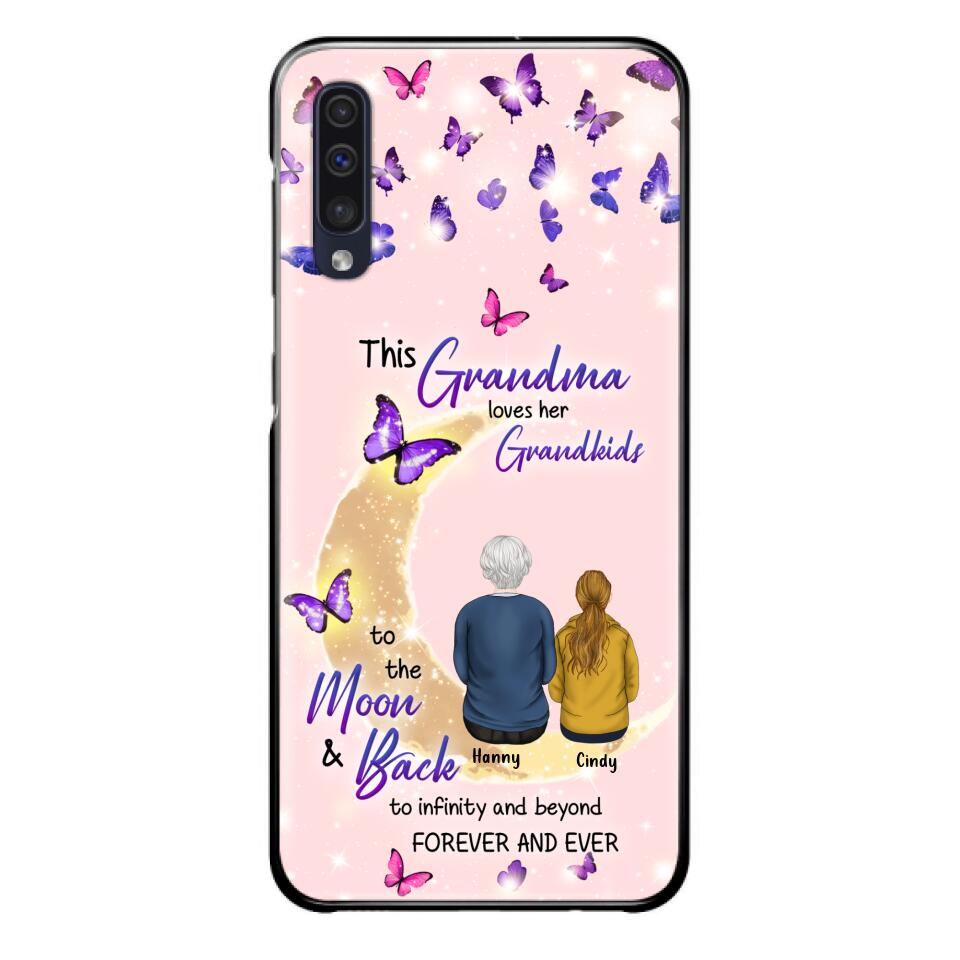 Custom Personalized Grandma Phone Case - Up to 4 Kids - This Grandma Loves Her Grandkids To The Moon And Back