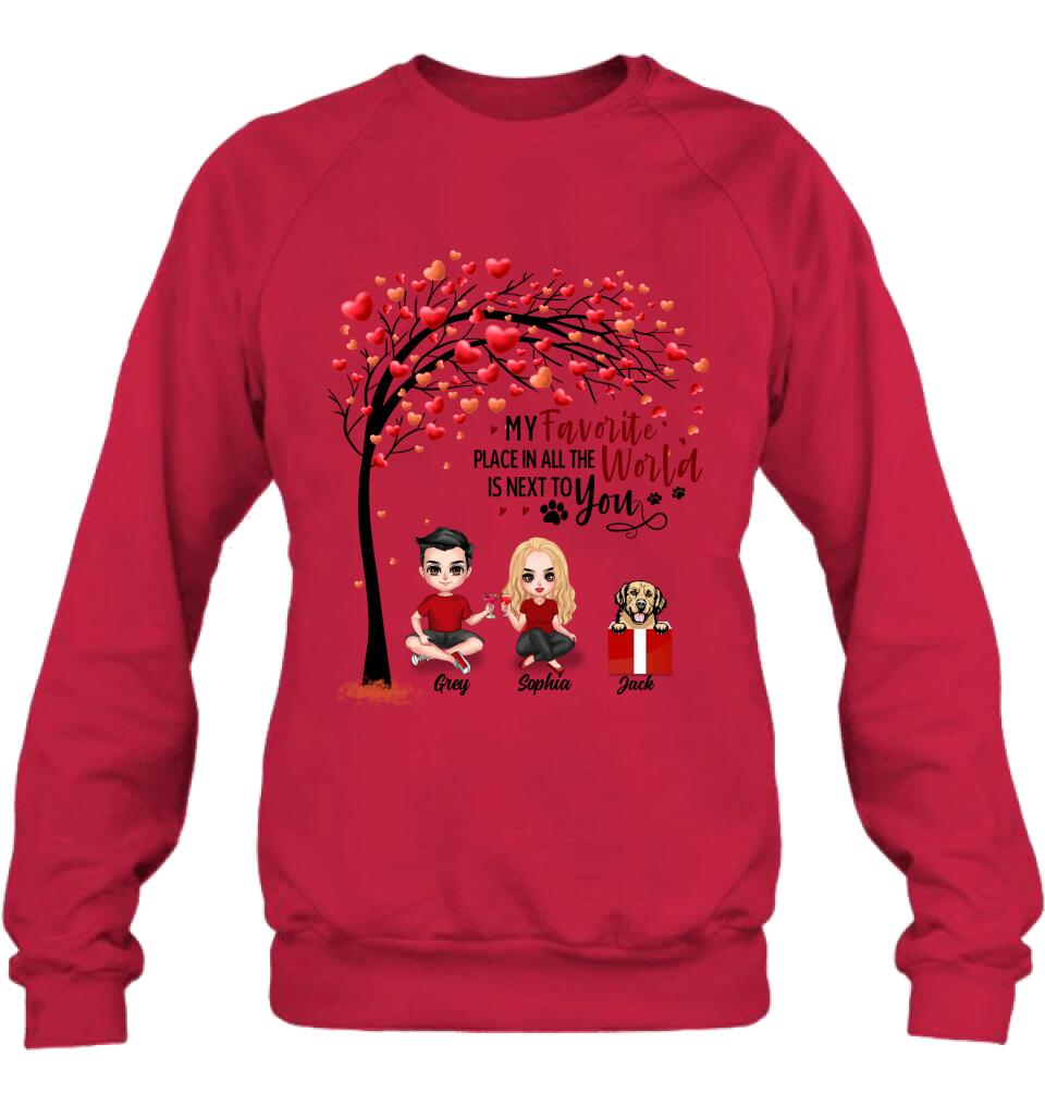 Personalized Couple T-shirt - Up to 5 Dogs - Gifts for Couples - Happy Valentine's Day
