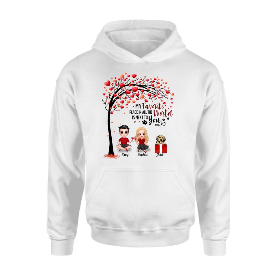 Personalized Couple T-shirt - Up to 5 Dogs - Gifts for Couples - Happy Valentine's Day