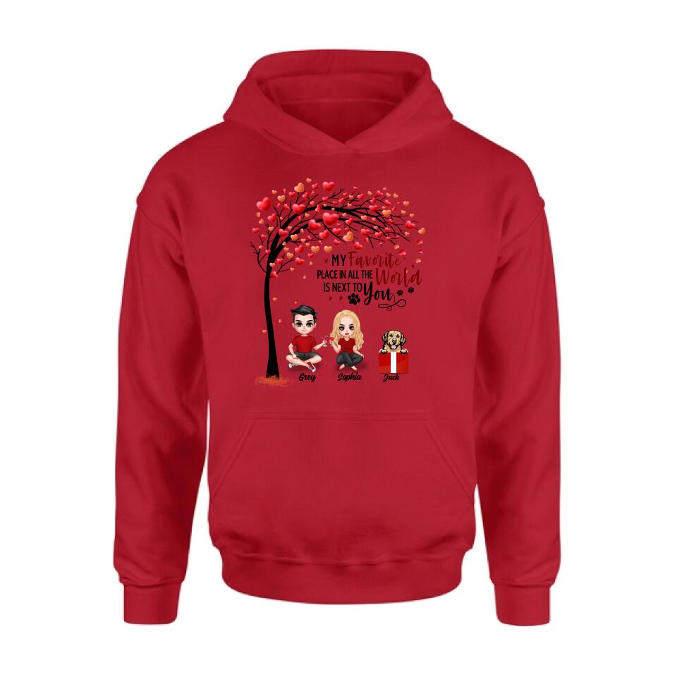 Personalized Couple T-shirt - Up to 5 Dogs - Gifts for Couples - Happy Valentine's Day
