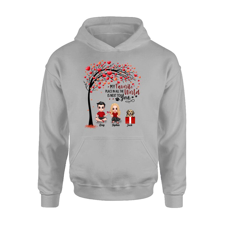 Personalized Couple T-shirt - Up to 5 Dogs - Gifts for Couples - Happy Valentine's Day