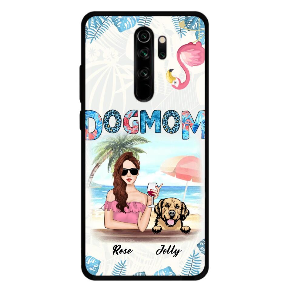 Personalized Dog Mom Summer Patterned Phone Case - Up to 4 Dogs - Gift Idea For Dog Mom - Case For Xiaomi, Oppo And Huawei