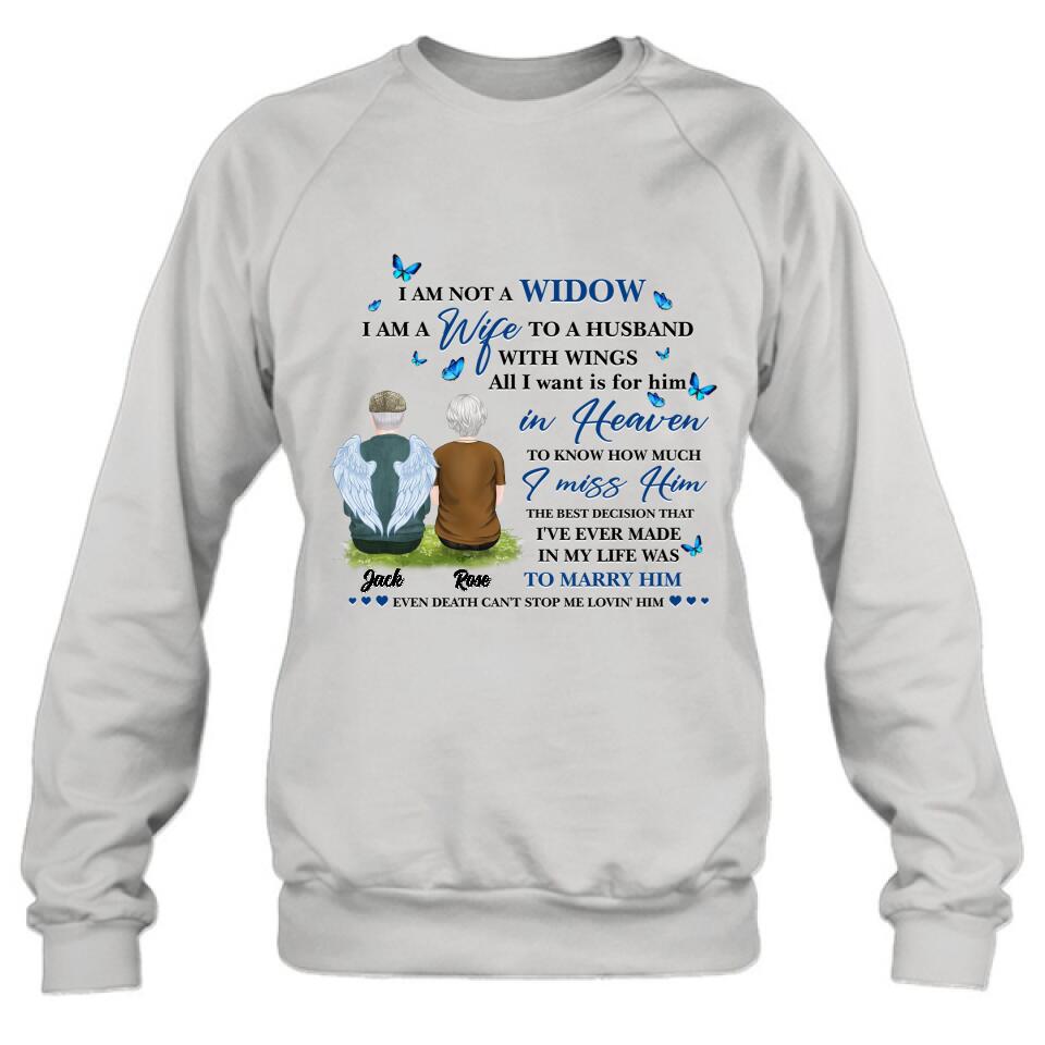 Personalized Couple Shirt - Memorial Gift Idea For Couple - I Am A Wife To A Husband With Wings