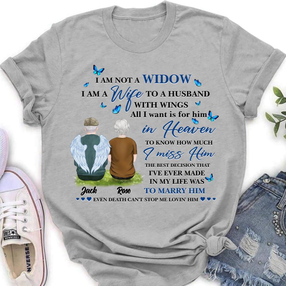 Personalized Couple Shirt - Memorial Gift Idea For Couple - I Am A Wife To A Husband With Wings
