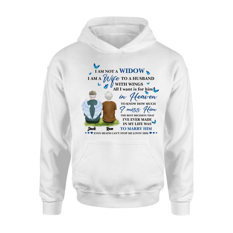 Personalized Couple Shirt - Memorial Gift Idea For Couple - I Am A Wife To A Husband With Wings