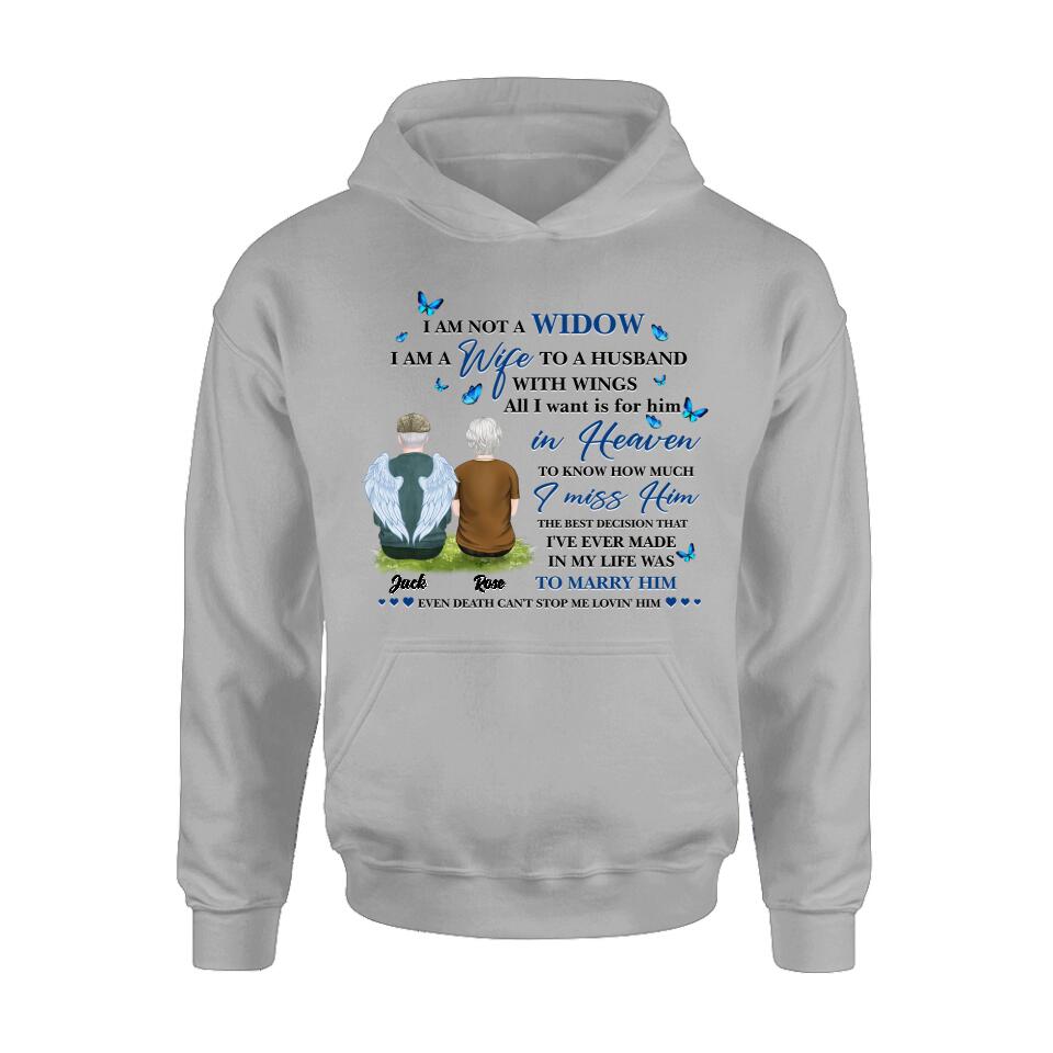 Personalized Couple Shirt - Memorial Gift Idea For Couple - I Am A Wife To A Husband With Wings