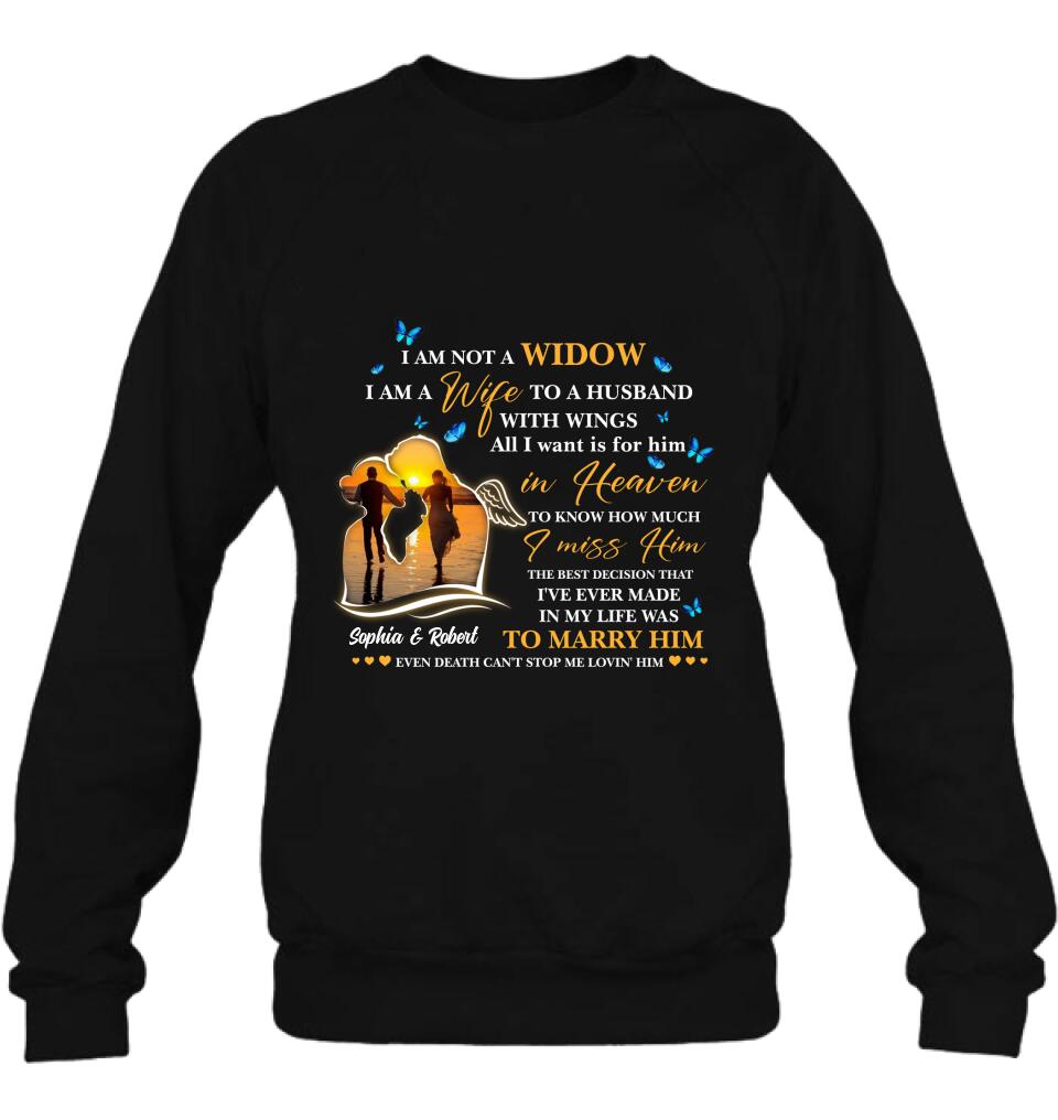 Personalized Couple Shirt - Memorial Gift Idea For Couple - I Am A Wife To A Husband With Wings