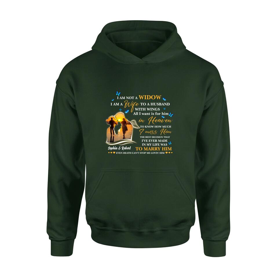 Personalized Couple Shirt - Memorial Gift Idea For Couple - I Am A Wife To A Husband With Wings