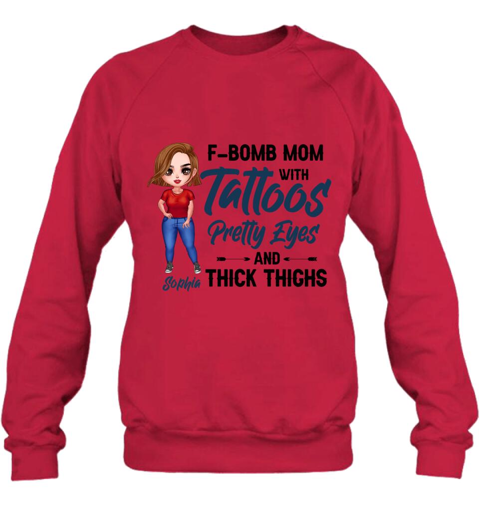 Personalized F-Bomb Mom Unisex T-shirt/Hoodie/Sweatshirt - Gift for Mother's Day - F-Bomb Mom With Tattoos