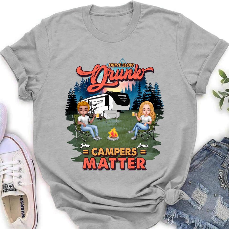 Personalized Camping Unisex/Hoodie/Sweatshirt - Gift For Camping Lovers with up to 4 People - What Happens At The Campground Get's Laughed About All Year Long