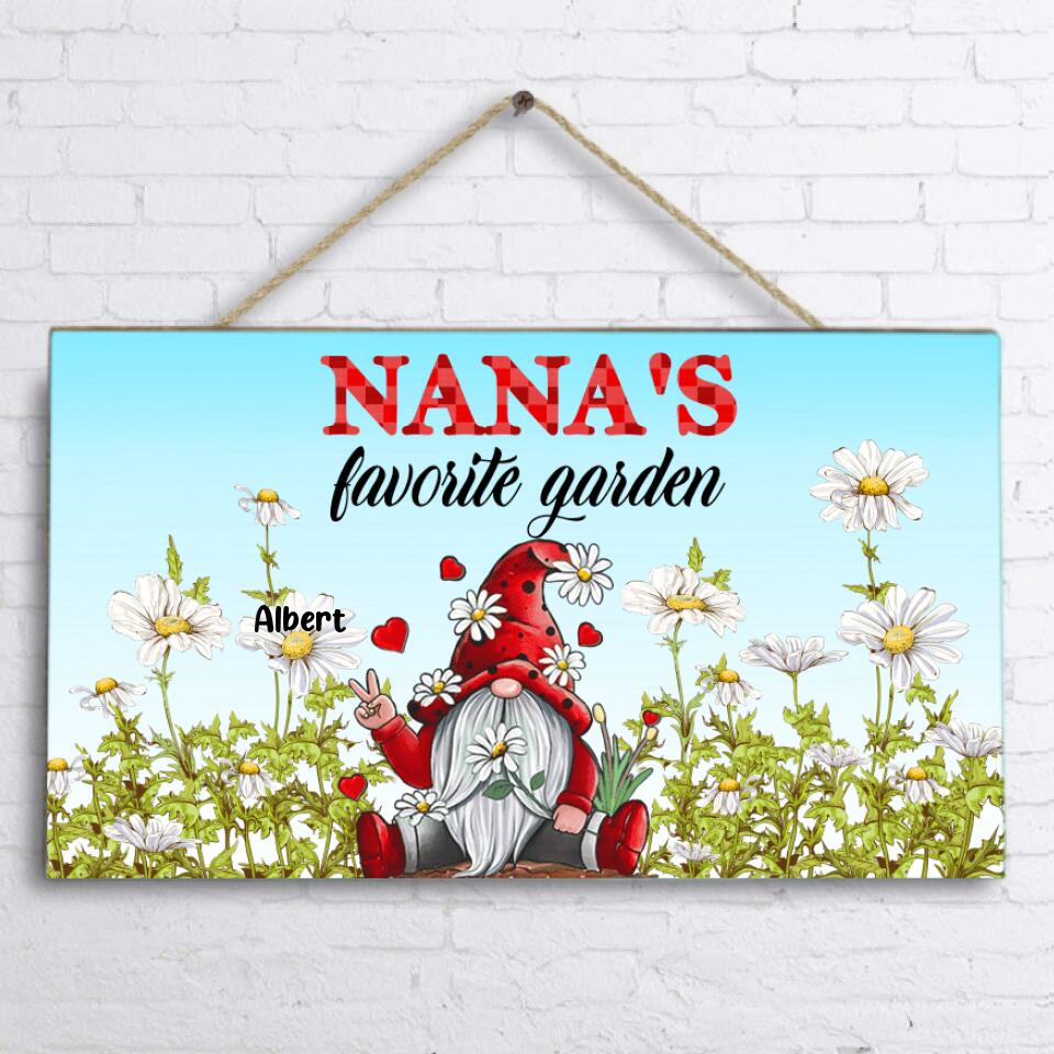 Personalized Grandma Door Sign - Best Gift For Family - Nana's Favorite Garden
