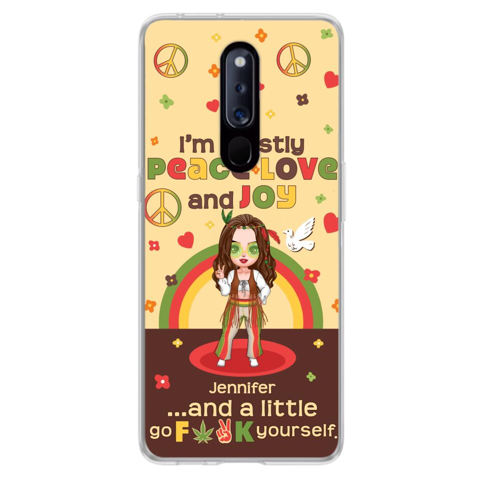 Custom Personalized Chibi Girl Phone Case - Gift Idea For Best Friend - I'm Mostly Peace Love and Joy - Case for Xiaomi/ Oppo/ Huawei