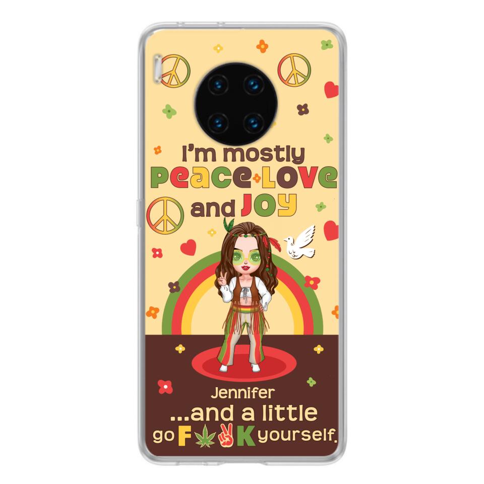 Custom Personalized Chibi Girl Phone Case - Gift Idea For Best Friend - I'm Mostly Peace Love and Joy - Case for Xiaomi/ Oppo/ Huawei