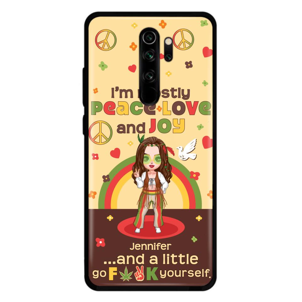 Custom Personalized Chibi Girl Phone Case - Gift Idea For Best Friend - I'm Mostly Peace Love and Joy - Case for Xiaomi/ Oppo/ Huawei
