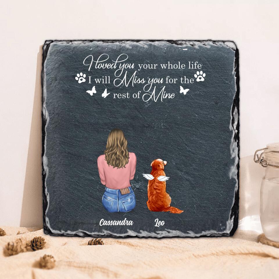 Personalized Pet Mom/Dad Square Lithograph - Gift Idea For Pet Lover with up to 4 Pets - I Loved You Your Whole Life I Will Miss You For The Rest Of Mine