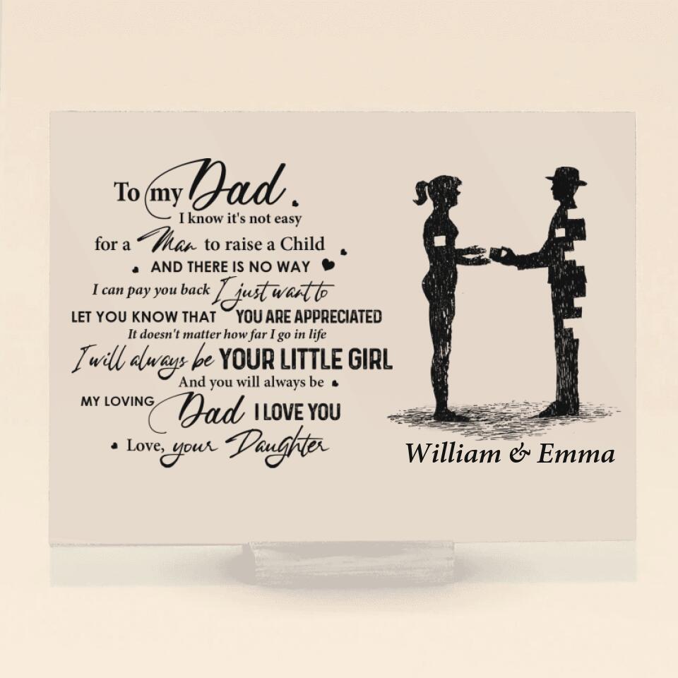 Personalized Dad And Daughter Acrylic Plaque - Gift Idea For Father's Day - To My Dad