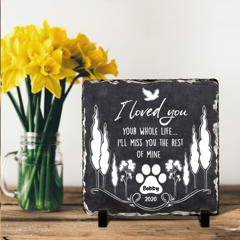 Personalized Memorial Pet Square Lithograph - Memorial Gift For Pet Lover - I Loved You Your Whole Life I'll Miss You The Rest Of Mine