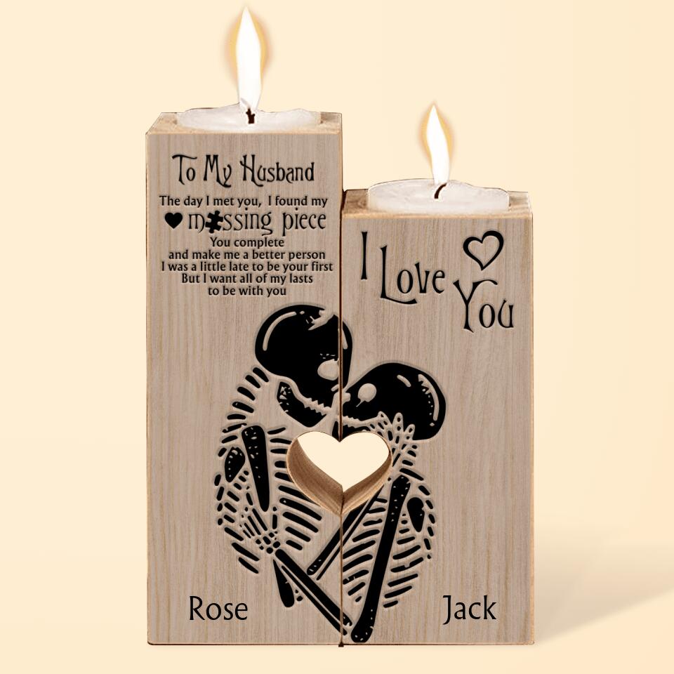 Personalized To My Husband Heart Candle Holder - Gift Idea For Couple - To My Husband