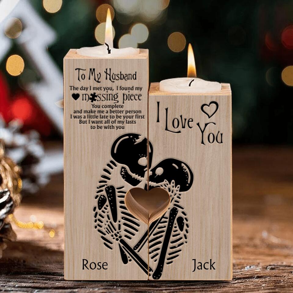 Personalized To My Husband Heart Candle Holder - Gift Idea For Couple - To My Husband