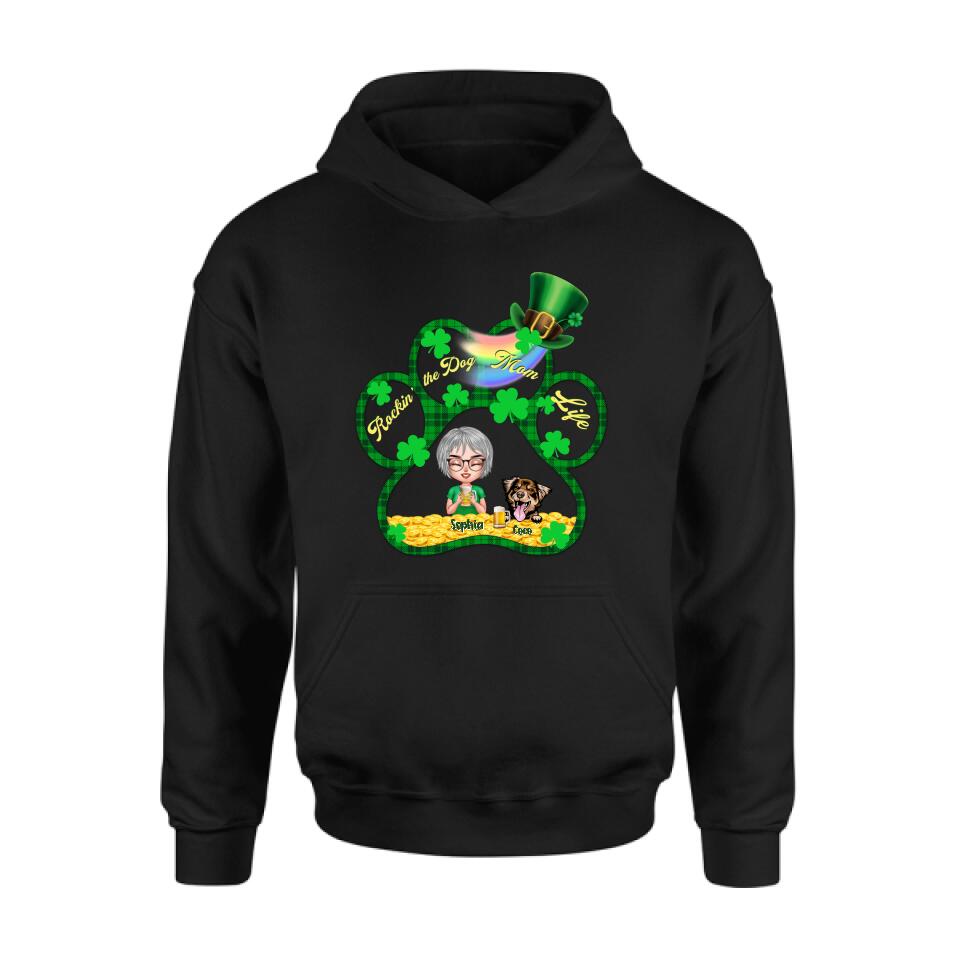 Personalized Dog Mom Shirt - Up to 4 Dogs - Gift Idea For St Patrick's Day - Rockin' The Dog Mom Life