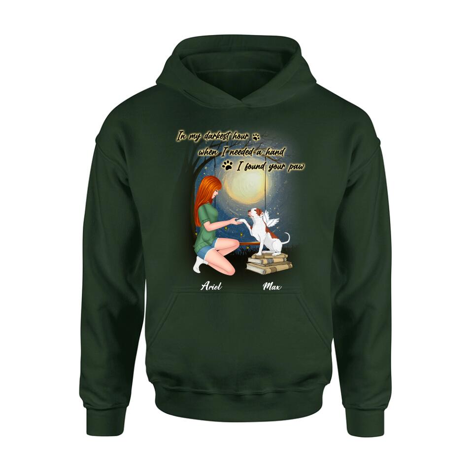 Personalized Dog Mom Shirt/Hoodie - Gift Idea For Dog Mom/Dog Lover - When I Needed A Hand I Found Your Paw