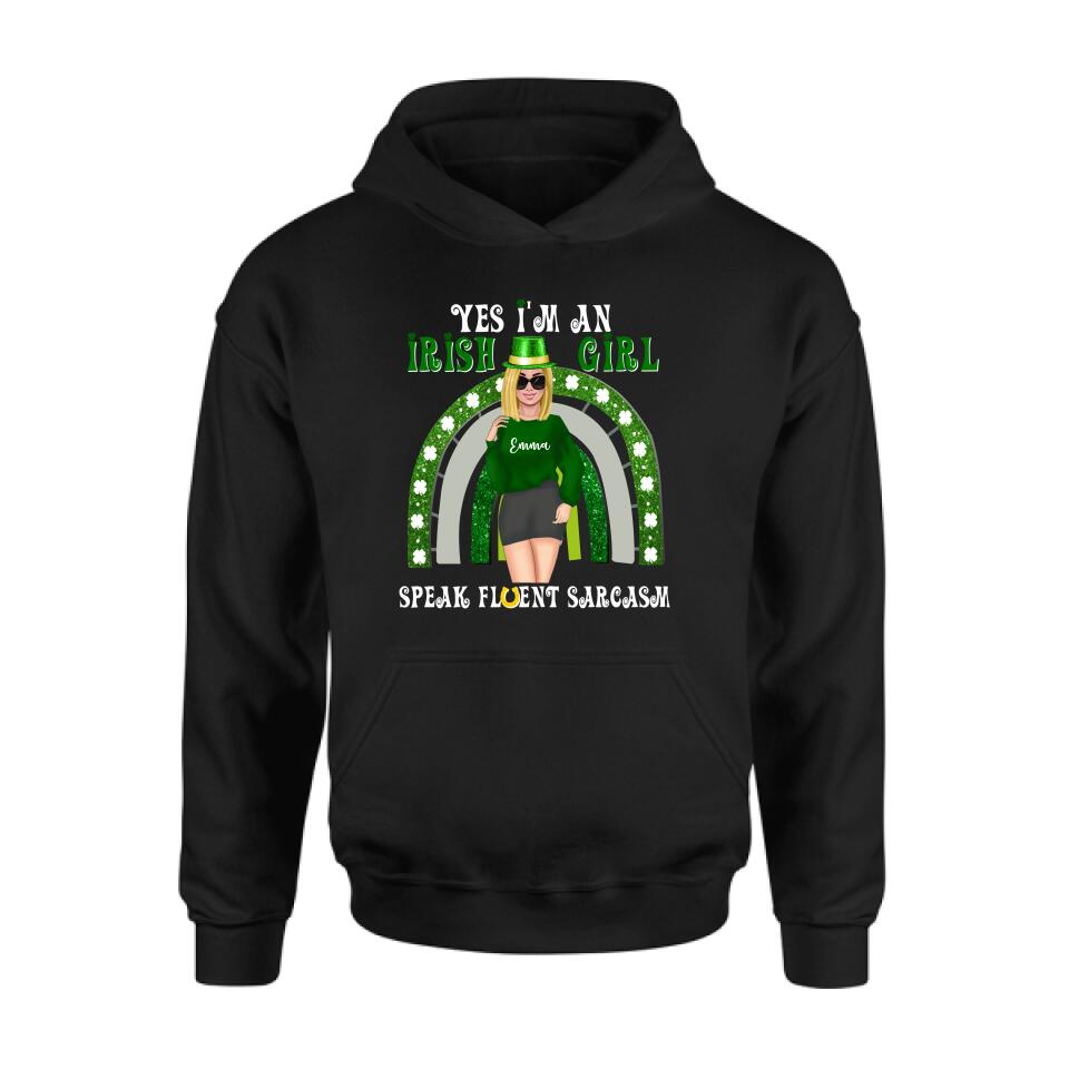 Personalized Irish Girl Unisex T-shirt/Sweatshirt/Hoodie - Gift Idea For St Patrick's Day - I'm An Irish Girl