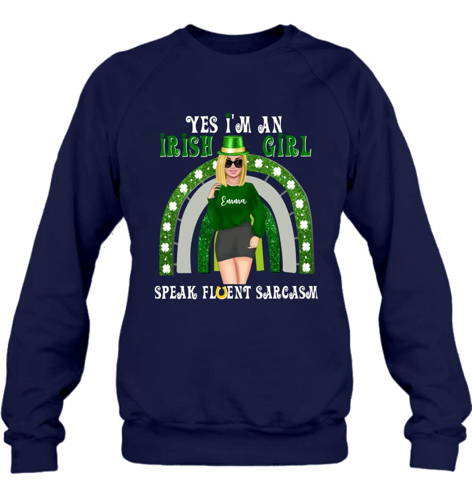 Personalized Irish Girl Unisex T-shirt/Sweatshirt/Hoodie - Gift Idea For St Patrick's Day - I'm An Irish Girl