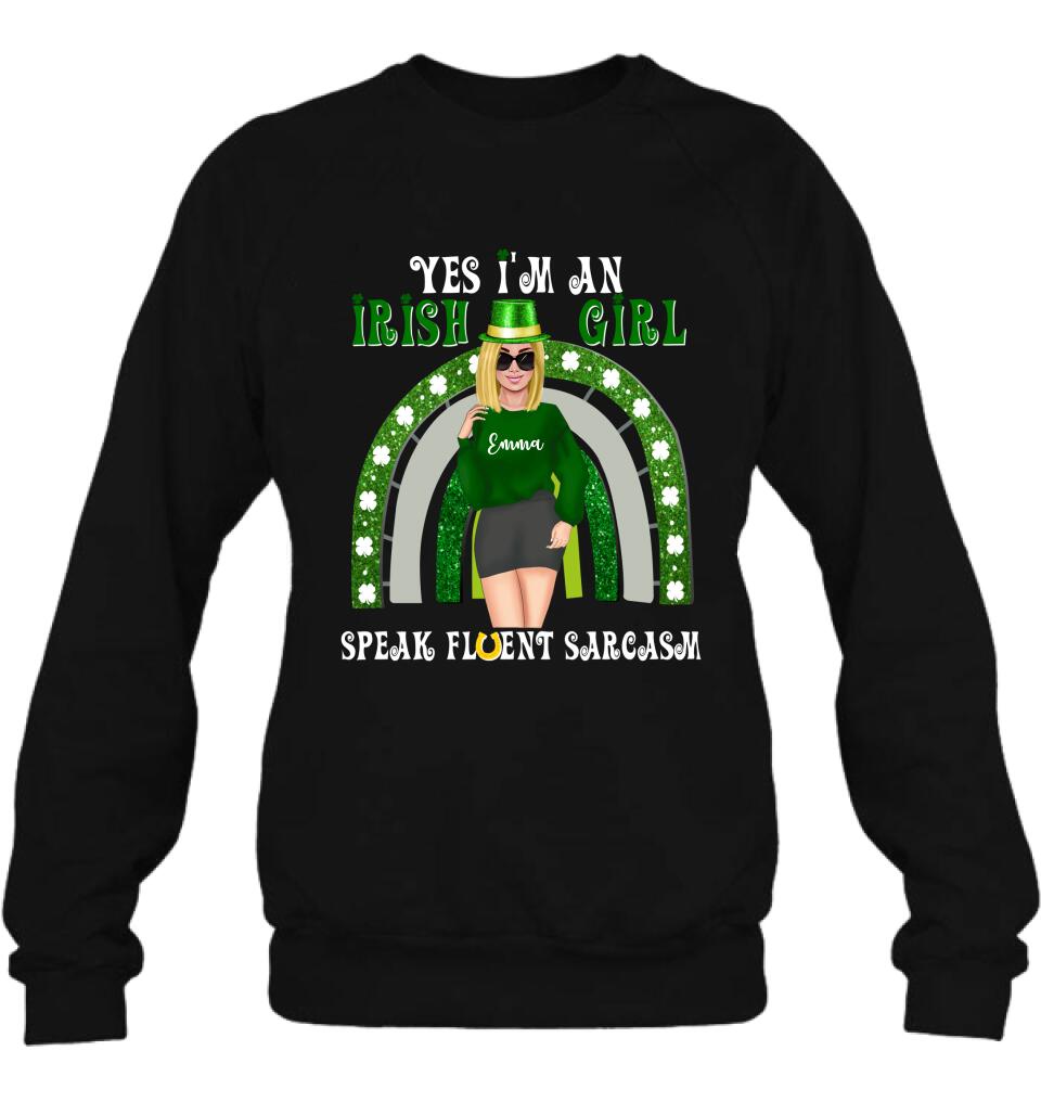 Personalized Irish Girl Unisex T-shirt/Sweatshirt/Hoodie - Gift Idea For St Patrick's Day - I'm An Irish Girl