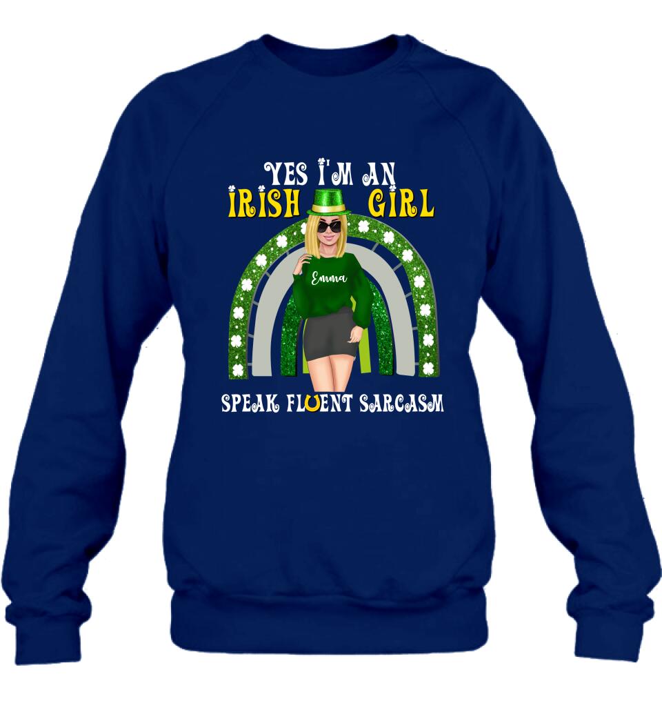 Personalized Irish Girl Unisex T-shirt/Sweatshirt/Hoodie - Gift Idea For St Patrick's Day - I'm An Irish Girl