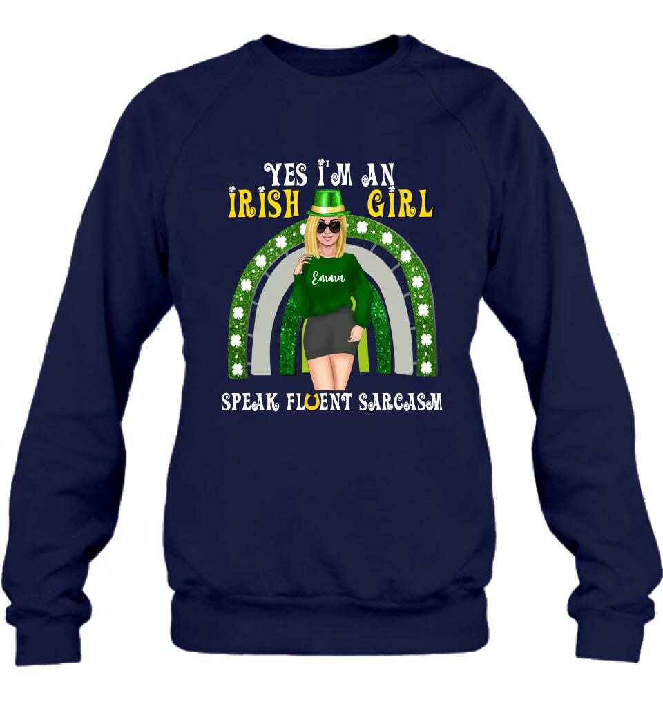 Personalized Irish Girl Unisex T-shirt/Sweatshirt/Hoodie - Gift Idea For St Patrick's Day - I'm An Irish Girl
