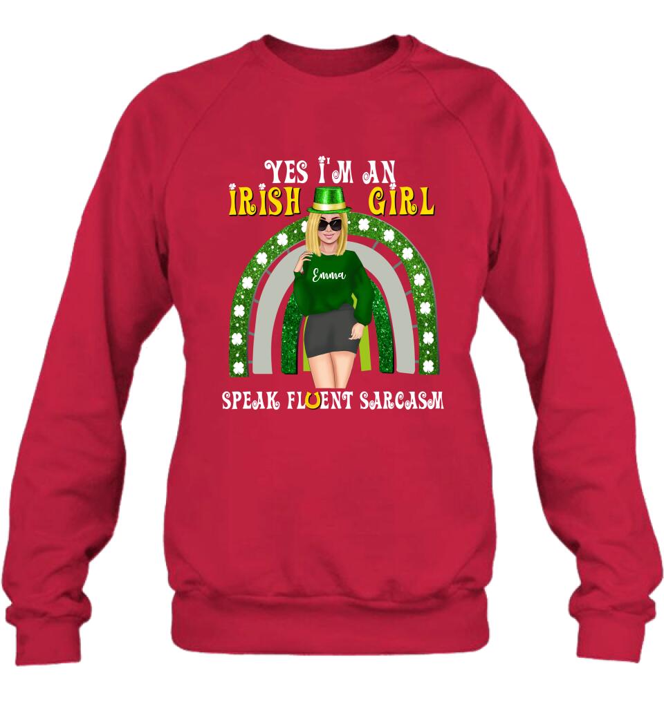 Personalized Irish Girl Unisex T-shirt/Sweatshirt/Hoodie - Gift Idea For St Patrick's Day - I'm An Irish Girl
