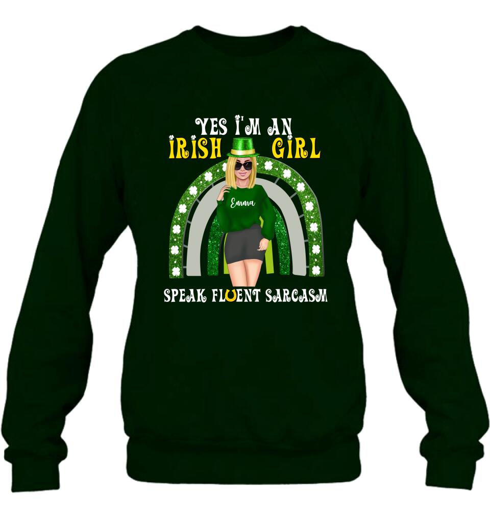 Personalized Irish Girl Unisex T-shirt/Sweatshirt/Hoodie - Gift Idea For St Patrick's Day - I'm An Irish Girl