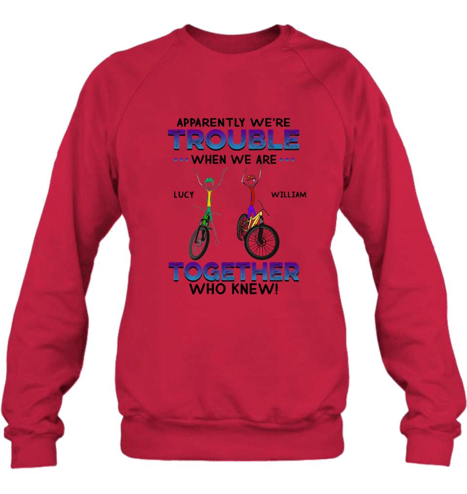 Personalized Cycling Friend Shirt/Pullover Hoodie - Gift Idea For Friends/Cycling Lover - We're More Than Just Cycling Friends