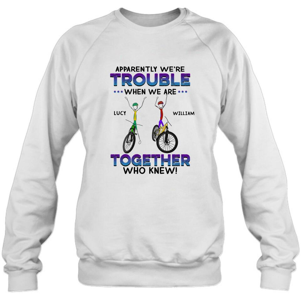 Personalized Cycling Friend Shirt/Pullover Hoodie - Gift Idea For Friends/Cycling Lover - We're More Than Just Cycling Friends