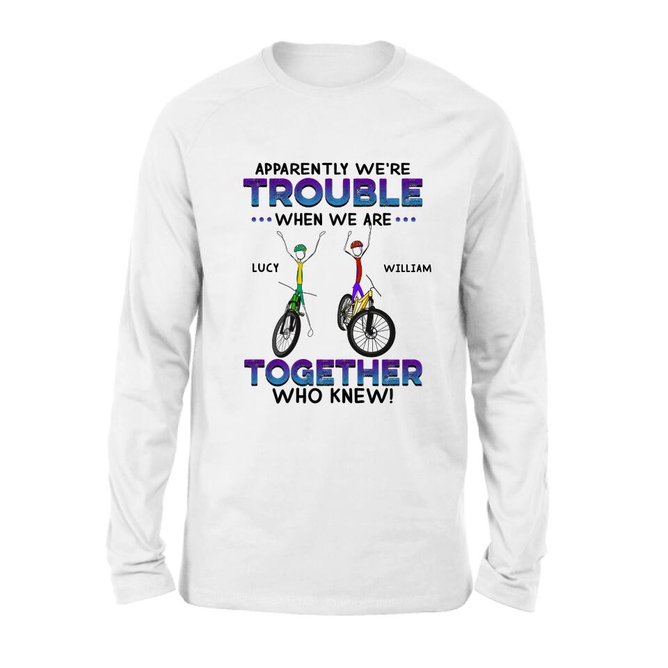 Personalized Cycling Friend Shirt/Pullover Hoodie - Gift Idea For Friends/Cycling Lover - We're More Than Just Cycling Friends