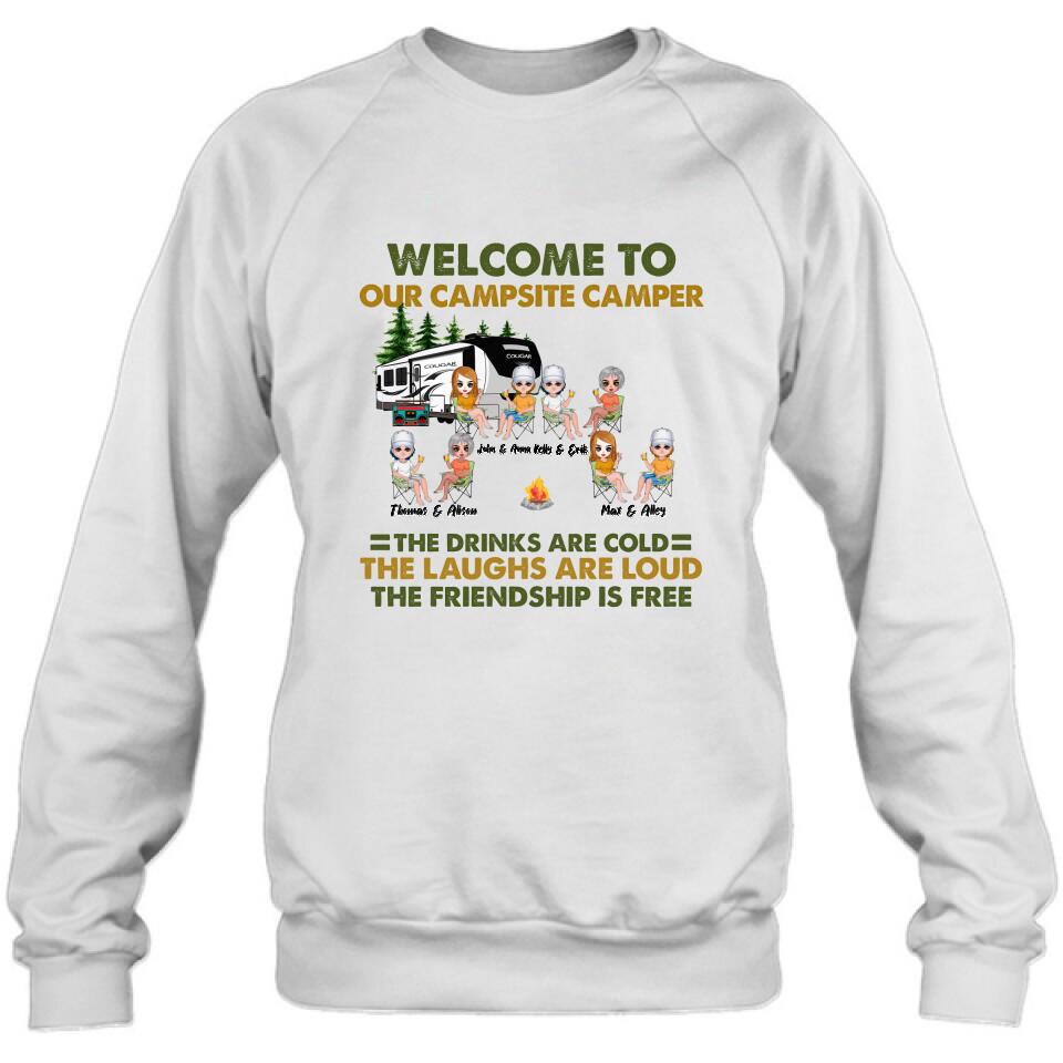Personalized Camping Friends Shirt - Up to 8 People - Best Gift For Camping Lovers - Life Is Better When You're Camping With Friends