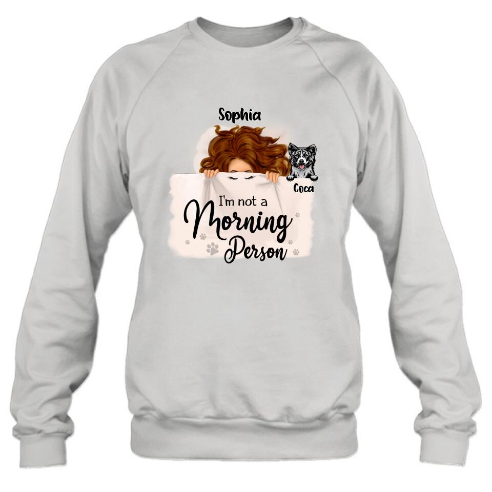 Personalized Sleeping Girl Shirt - Up to 6 Dogs - Best Gift For Dog Lovers - I Like To Stay In Bed With My Dogs