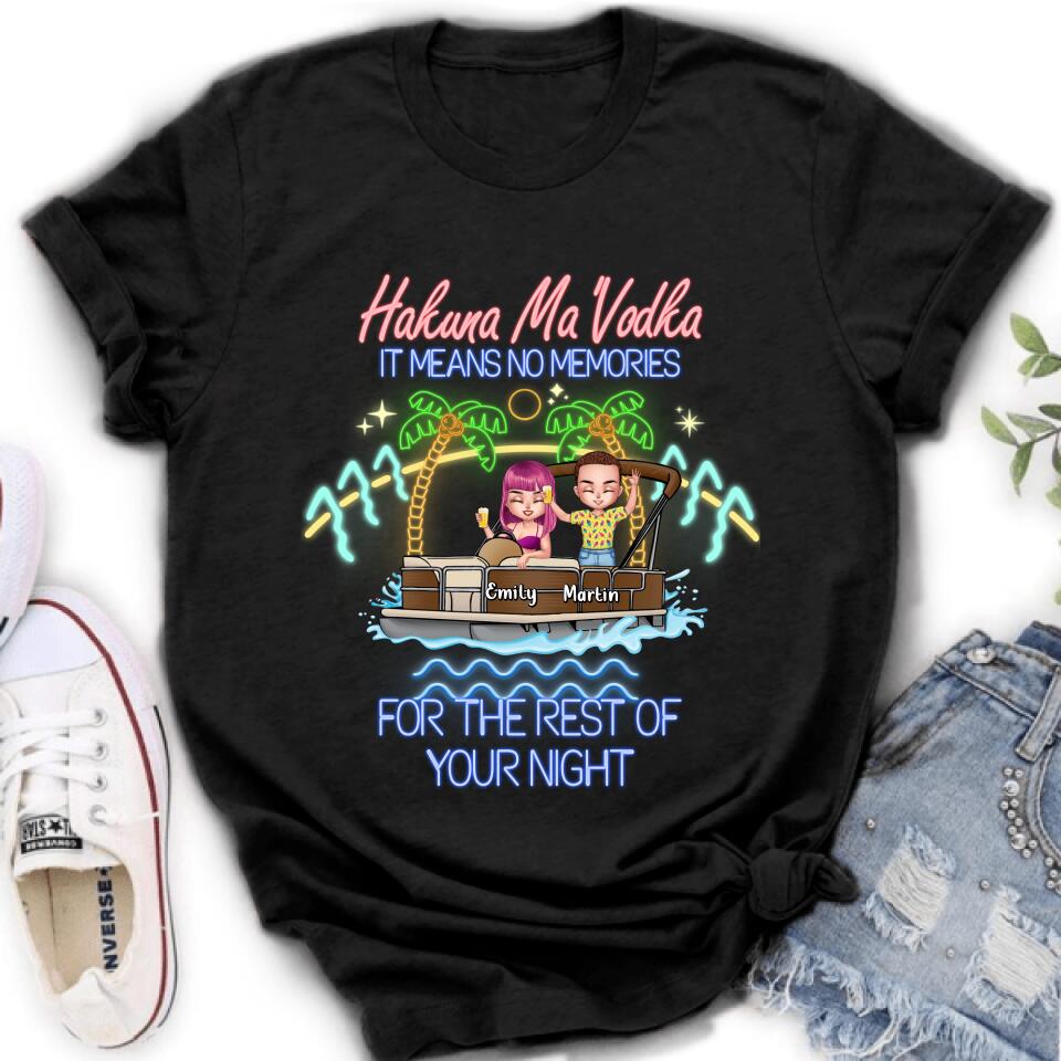 Personalized Pontoon Friends Shirt/Pullover Hoodie - Up to 4 People - Gift Idea For Friends - There Are Two Absolutes In Life Pontoon Friends And Alcohol