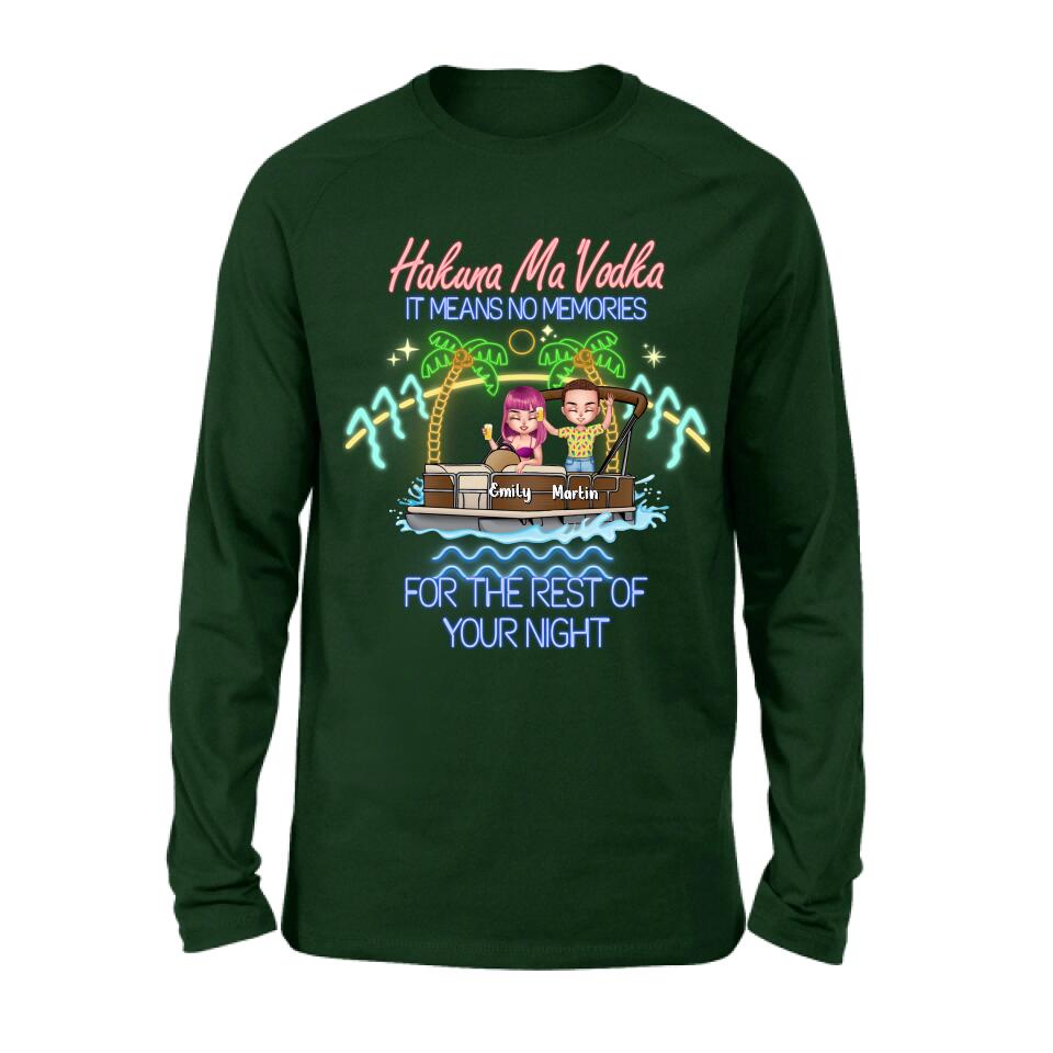 Personalized Pontoon Friends Shirt/Pullover Hoodie - Up to 4 People - Gift Idea For Friends - There Are Two Absolutes In Life Pontoon Friends And Alcohol