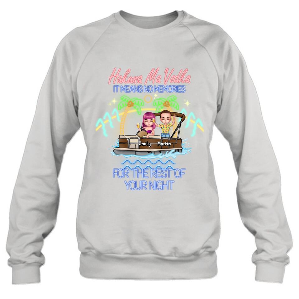 Personalized Pontoon Friends Shirt/Pullover Hoodie - Up to 4 People - Gift Idea For Friends - There Are Two Absolutes In Life Pontoon Friends And Alcohol