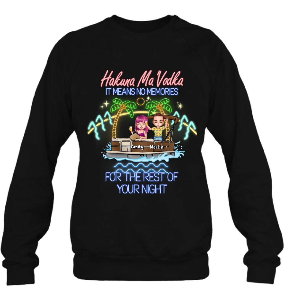 Personalized Pontoon Friends Shirt/Pullover Hoodie - Up to 4 People - Gift Idea For Friends - There Are Two Absolutes In Life Pontoon Friends And Alcohol