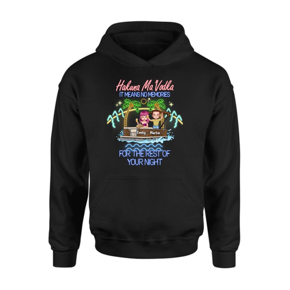 Personalized Pontoon Friends Shirt/Pullover Hoodie - Up to 4 People - Gift Idea For Friends - There Are Two Absolutes In Life Pontoon Friends And Alcohol