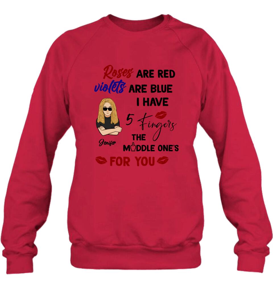 Personalized Unisex T-shirt/Sweatshirt/Long Sleeve/Hoodie - Gift Idea For Birthday - Roses Are Red, Violets Are Blue