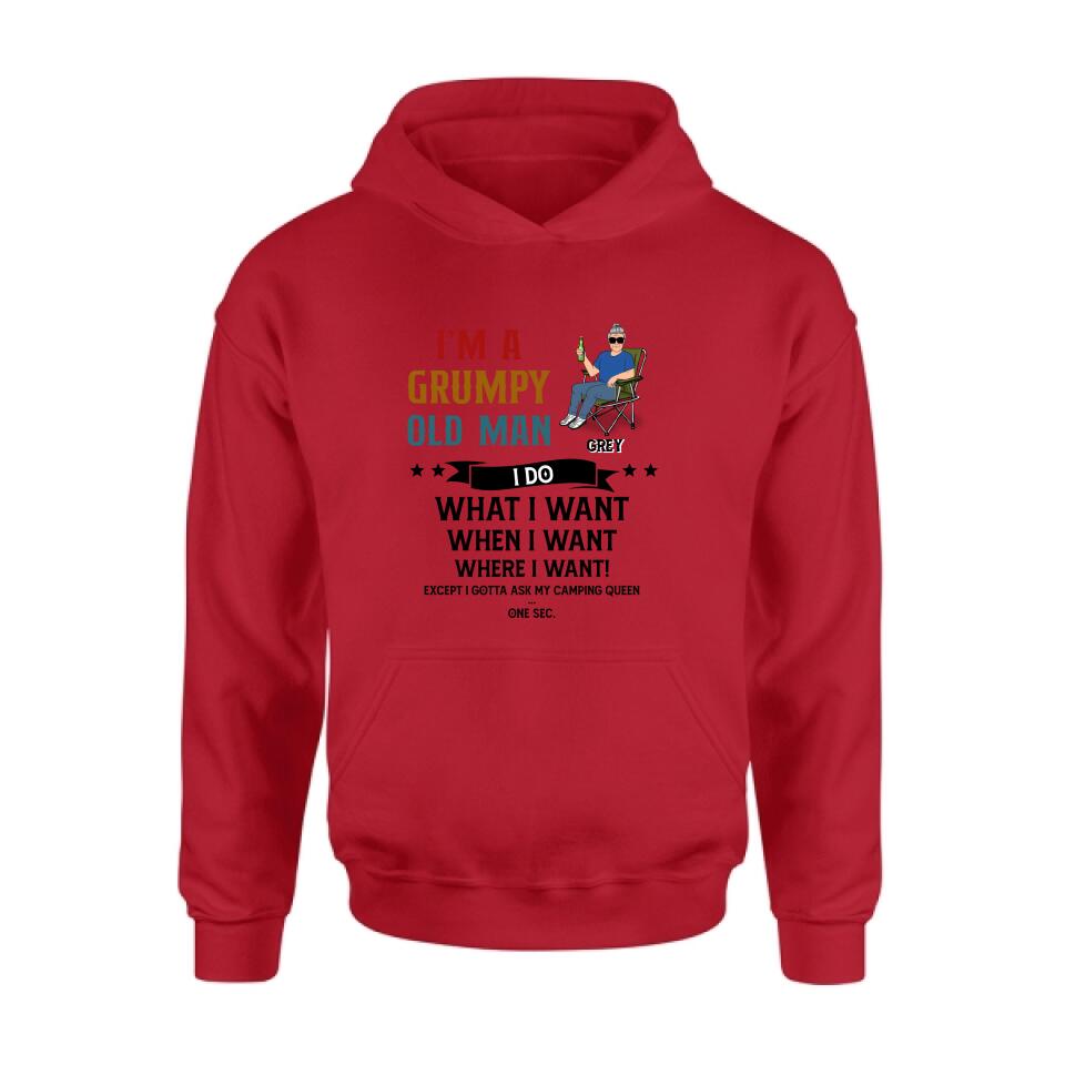 Personalized Grumpy Old Man Camping Shirt/Pullover Hoodie - Gift Idea For Camping Lover - I'm A Grumpy Old Man