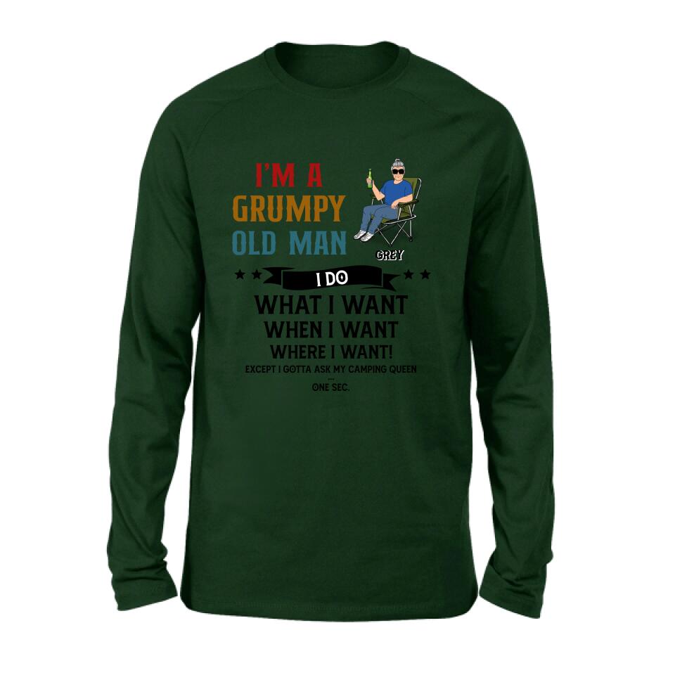 Personalized Grumpy Old Man Camping Shirt/Pullover Hoodie - Gift Idea For Camping Lover - I'm A Grumpy Old Man